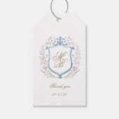 Elegant Floral Crest Wedding Geschenkanhänger (Vorderseite)
