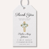 Elegant Floral Cross Erste Kommunion Vielen Dank Geschenkanhänger