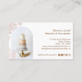 Elegant Floral Cupcake Pastry Cake Bakery Shop Visitenkarte (Rückseite)