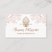 Elegant Floral Cupcake Pastry Cake Bakery Shop Visitenkarte (Vorderseite)
