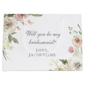 Elegant floral Custom werden Sie meine Bridesmaid Große Geschenktüte (Vorderseite)