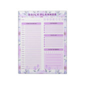 Elegant Floral Daily Planner Notepad Notizblock (Rotiert)