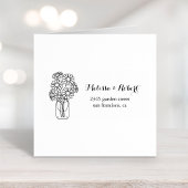 Elegant Floral Daisies Mason Jar Wedding Permastempel