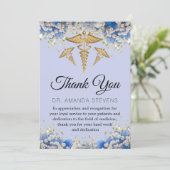 Elegant Floral Daisy Doctor Danke Karte (Stehend Vorderseite)