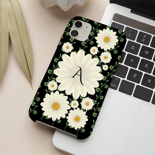 Elegant Floral Daisy Monogram Case-Mate iPhone Hülle
