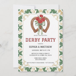 Elegant Floral Derby Party Invitation Einladung