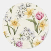 Elegant Floral Design – Botanical Artwork Runder Aufkleber (Vorderseite)