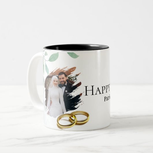 Elegant Floral Design for Bridesmaid Gifts Zweifarbige Tasse (Vorderseite Links)