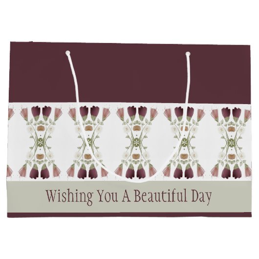 Elegant floral Designed Große Geschenktüte (Rückseite)