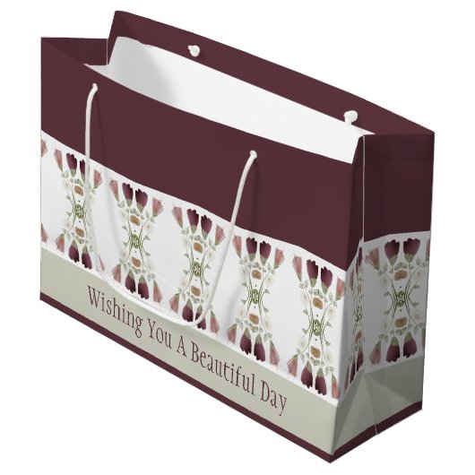 Elegant floral Designed Große Geschenktüte (Vorderseite Schrägansicht)