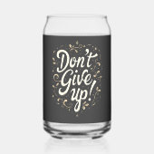 Elegant Floral "Don't Give Up!" Motivational Dosenglas (Rückseite)