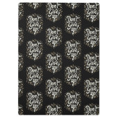 Elegant Floral "Don't Give Up!" Motivational Klemmbrett (Rückseite)