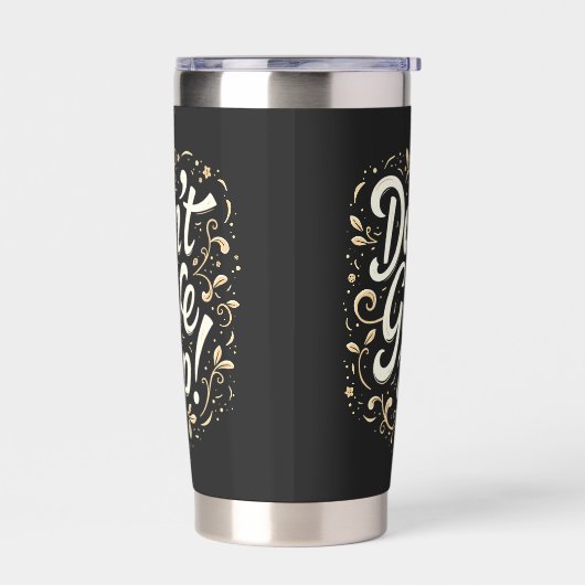 Elegant Floral "Don't Give Up!" Motivational Thermobecher (Links)