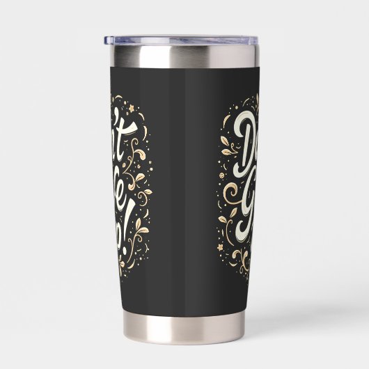 Elegant Floral "Don't Give Up!" Motivational Thermobecher (Rechts)