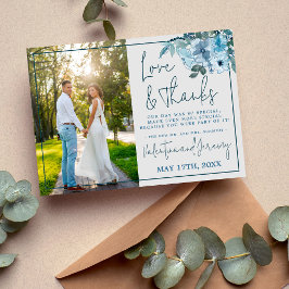 Elegant Floral Dusty Blue Aquamarin Danke