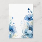 Elegant floral Dusty Blue Baptisse Begleitkarte (Rückseite)