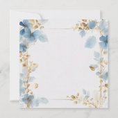 Elegant floral Dusty Blue Baptisse Dankeskarte (Rückseite)