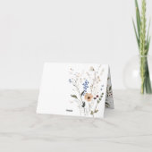 Elegant floral Dusty Blue Baptisse Dankeskarte (Rückseite)