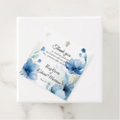 Elegant floral Dusty Blue Baptisse Geschenkanhänger (Beispiel)