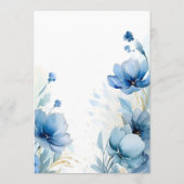 Elegant floral Dusty Blue Baptisse Menükarte (Rückseite)