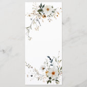 Elegant floral Dusty Blue Baptisse Menükarte (Rückseite)