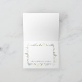 Elegant floral Dusty Blue Classic Rose Grüne Dankeskarte (Innenseite)