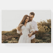 Elegant Floral Dusty Blue Wedding Gästebuch (Rückseite)