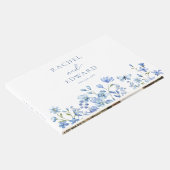 Elegant Floral Dusty Blue Wedding Gästebuch (Ecke)