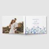 Elegant Floral Dusty Blue Wedding Gästebuch (Voll)