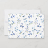Elegant Floral Dusty Blue Wedding RSVP Karte (Rückseite)