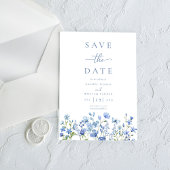 Elegant Floral Dusty Blue Wedding Save The Date