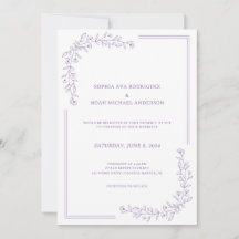 Elegant Floral Dusty Lilac Wedding Einladung