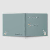 Elegant Floral Dusty Sage 70th Birthday Silver Gästebuch (Voll)