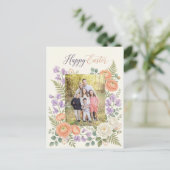 Elegant Floral Easter Blessings Brunch Invitation  Postkarte (Stehend Vorderseite)