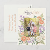 Elegant Floral Easter Blessings Brunch Invitation  Postkarte (Vorne/Hinten)