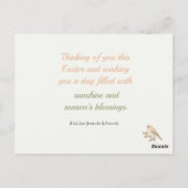 Elegant Floral Easter Blessings Brunch Invitation  Postkarte (Rückseite)