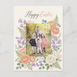 Elegant Floral Easter Blessings Brunch Invitation Postkarte