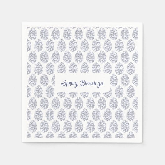 Elegant Floral Easter Egg Napkins  Spring Blessing Serviette (Vorderseite)