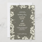 Elegant Floral Edges Goldenrod Wedding Einladung (Vorderseite)