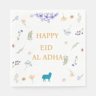 Elegant Floral Eid al-Adha Table Paper Design Serviette