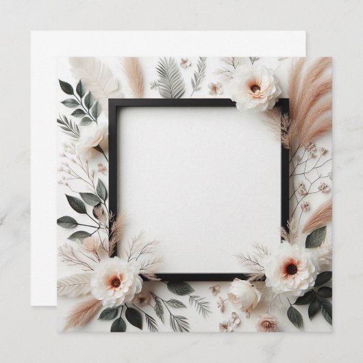 Elegant Floral Einladung (Vorne/Hinten)