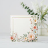 Elegant Floral Einladung (Stehend Vorderseite)
