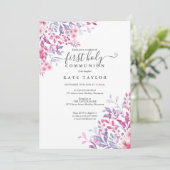 Elegant Floral Einladung (Stehend Vorderseite)