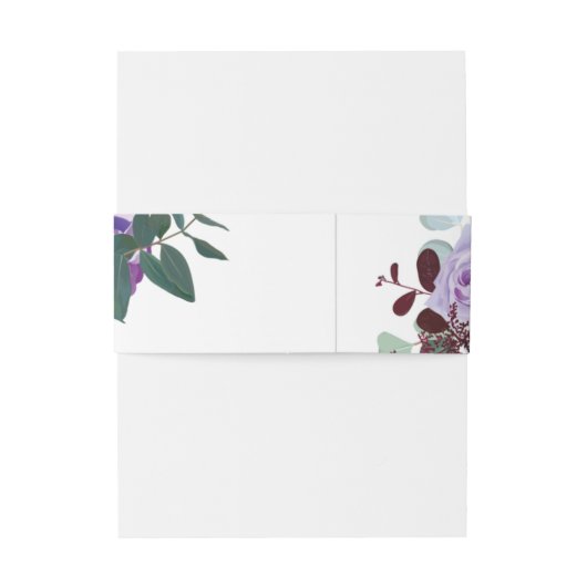 Elegant floral Elegante Lila Hochzeit Einladungsbanderole (Rückseitenbeispiel)