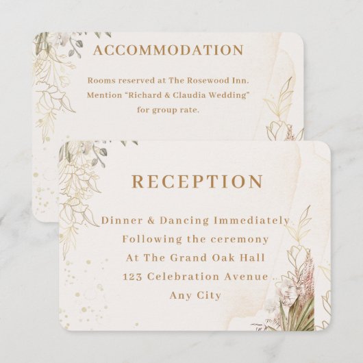 Elegant Floral Enclosure Card  Begleitkarte (Vorne/Hinten)