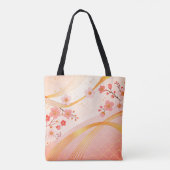 Elegant Floral Energy Flow Full-Print Tote Bag Tasche (Rückseite)