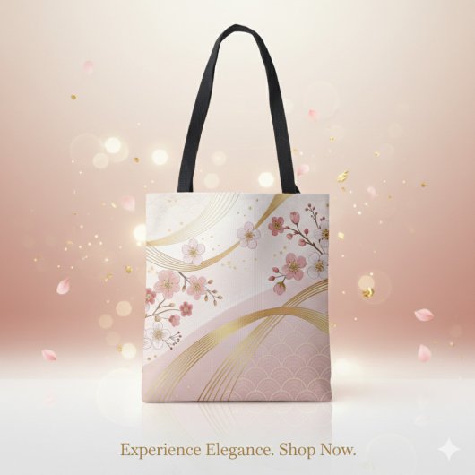 Elegant Floral Energy Flow Full-Print Tote Bag Tasche