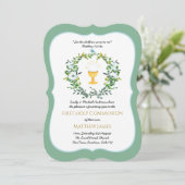 Elegant Floral Erste Kommunion Einladungen (Stehend Vorderseite)