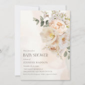 Elegant Floral Eucalyptus Baby Shower Einladung (Vorderseite)