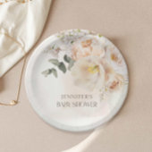 Elegant Floral Eucalyptus Baby Shower Pappteller